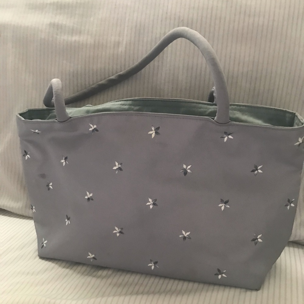 Gray embroidery bag